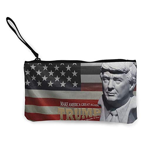 Preisvergleich Produktbild Trump Make America Great Again 1 Canvas Münzbörse Reißverschluss Reise Kosmetiktasche Multifunktions Make-up-Taschen Handy-Taschen Stifte-Paket