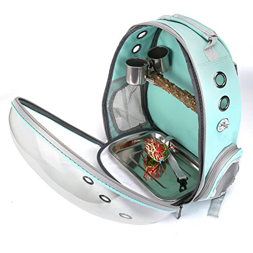 Bird-Carrier-Backpack-Pet-Travel-Carrier-with-Standing-Perch-Parrot-Cockatiel-Cage-with-Toy-Food-Bowl-and-Stainless-Steel-Tray-for-Conures-Parakeet-Budgie-Canary-Lovebirds-Small-Animal