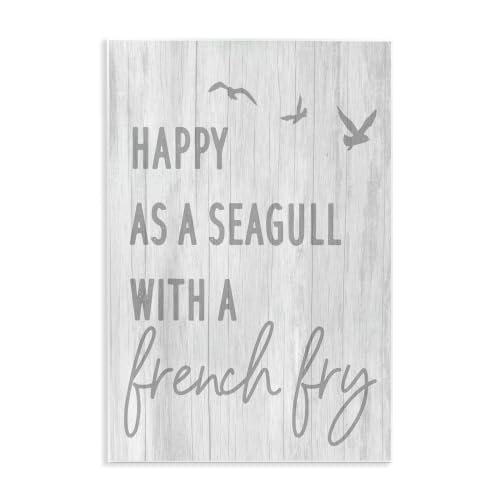 Rustic Seagull Beach Humor, 10 x 15 Inch Mounted Print on Wall Plaque