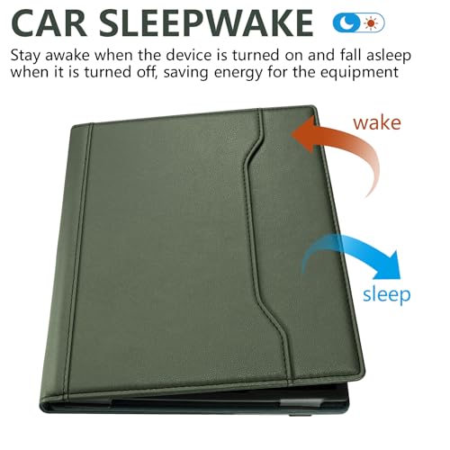 Image of E NET-CASE Case for 10.3 inch Boox Note Air 5 C (2025) / Note Air4 C (2024) / Note Air3 C / Air3 B /W (2023), 360 Rotating Stand Cover with Pen Holder /Hand Strap, Auto Sleep /Wake (Green)