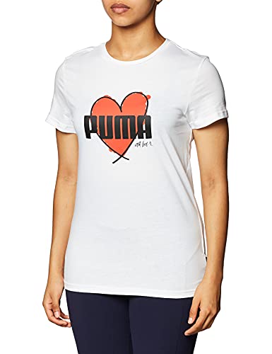 PUMA Women's Heart Tee blanc : le t-shirt parfait pour vos sorties décontractées
