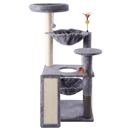 Torre rascador para gatos interior gris 36.22 in miniatura 1