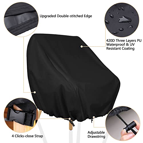 Patio Chair Cover For Outdoor Furniture Waterproof, 2 Pack Patio Deep Seat Cover, 420D Heavy Outdoor Lawn Chair Covers Fit Up To 35" W X 39" D X 31" H #TOP3