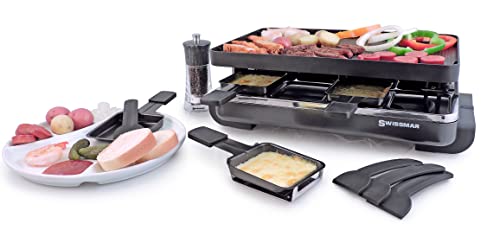 Swissmar Classic 8 Person Anthracite Raclette With Cast Aluminum Grill Plate #TOP1