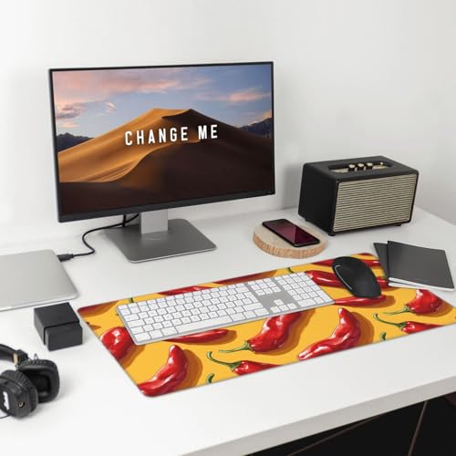 Tapis de souris de jeu antidérapant base caoutchouc piment rouge