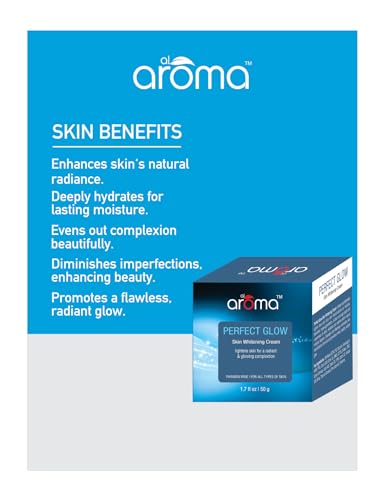 Image of Alaroma Leafs Perfect Glow Skin Whitening Cream, Skin Whitening Effect, Radiant Glow, All Skin Types, 50GM