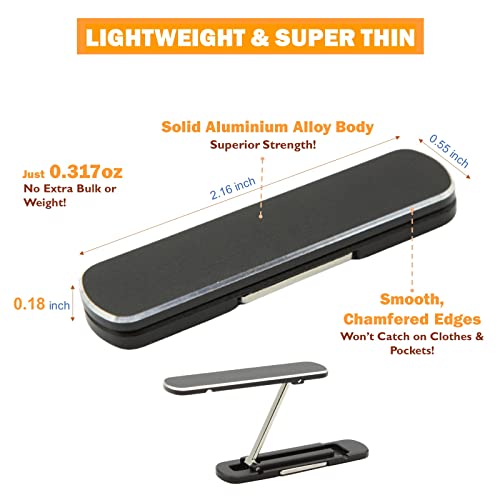 Adjustable Phone Stand - Phone Kickstand For Desk, Portable Kickstand For Phone, Aluminum Phone Kickstand Attachment With 3M Adhesive, Folding Phone Stand For Video Calling, Cell Phone Kickstand #TOP5