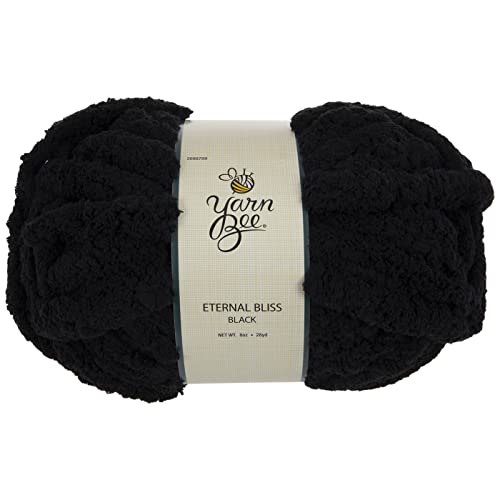 Yarn Bee Black Yarn For Knitting & Crocheting – Jumbo Eternal Bliss Yarn Skein – Thick Knitting Polyester Yarn - Soft Chunky Yarn For Crocheting Blankets, Afghans, Hats, & More – Diy Craft Supplies #TOP29