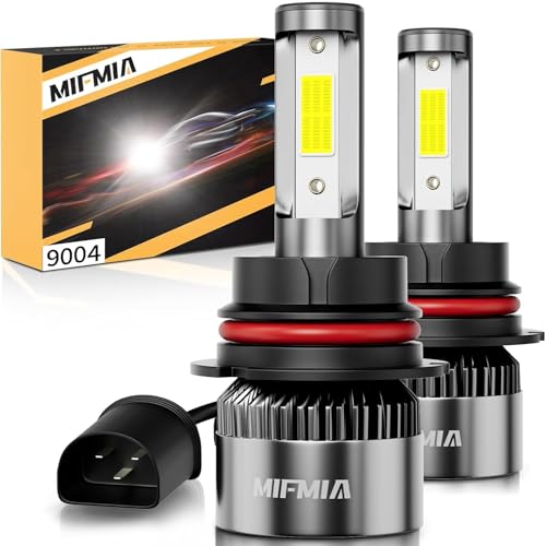 MIFMIA 9004 LED Bulbs, 40000LM 800% Brighter, Backup HB1 Bulb 6000K Cool White, Plug and Play IP68 Waterproof Replacement, Pack of 2, Interior Lights Dome Map Door License Plate Lights