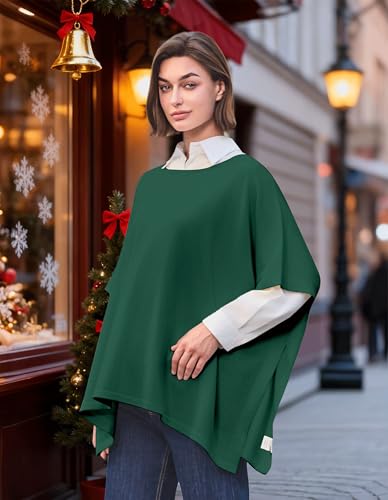 Image of PULI Women's Pullover Poncho Sweater Oversized Knit Layering Top Travel | Sleeveless and Layers Over Any Shirt At Home or Work