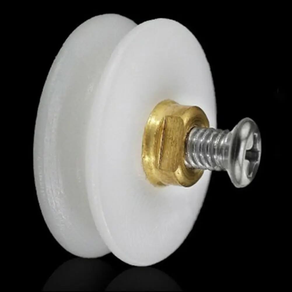 Shower Door Rollers ， 8pcs Durable Shower Room Bathroom Door Rollers Runners Part Wheels White 22mm Accessories