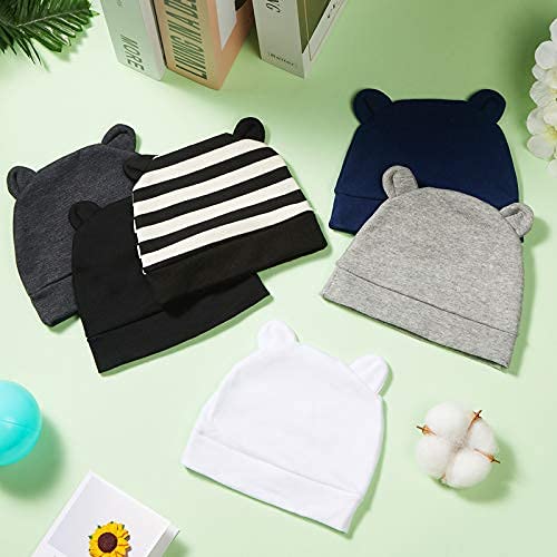Geyoga GEYOGA-68345 6 Pieces Newborn Baby Hat Bear Ears Infant Caps Baby Boy Girl Toddler Hats Infant Beanie Caps thumb #6