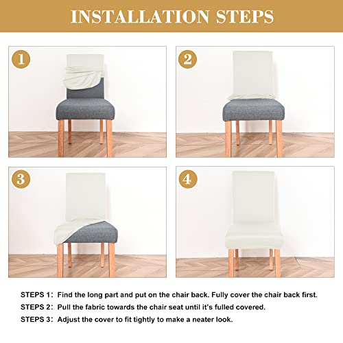 Jin Le Dining Chair Covers Set Of 2 Beige, Xl/Oversized Stretch Parson Chair Slipcover Chair Covers For Dining Room Protector Cover Washable Kitchen Chair Cover For Hotel, Wedding, Banquet, Restaurant #TOP3