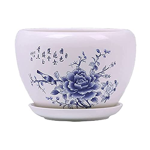 Pot en céramique chinoiserie avec trou de drainage et bouchon