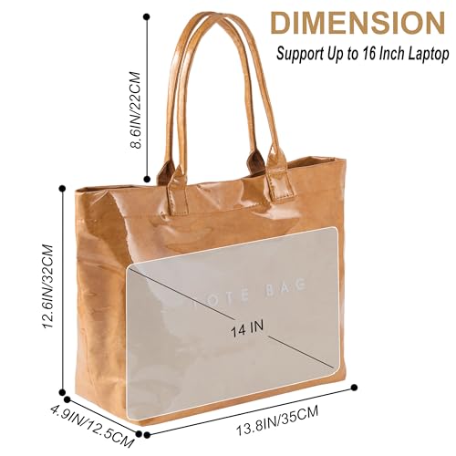 Bolso tote para mujer de PVC color marrón miniatura 5