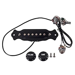 Alnicov Micro magnétique pour guitare acoustique avec vis de montage et bouton Noir - Les Beatles, Paul McCartney, John Lennon, RIngo Starr, George Harrison