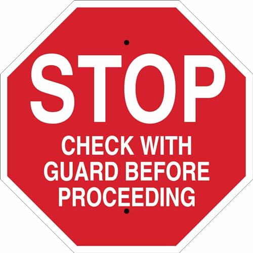 Panneau de contrôle Brady 124537 Stop Check 61x61 cm blanc rouge