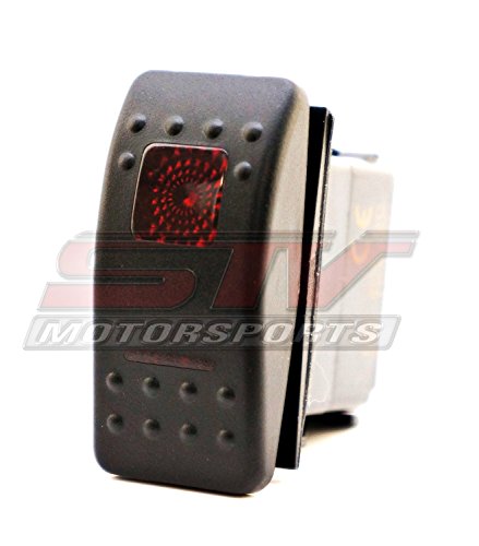 STVMotorsports Red Auto Rocker Switch ON/ON/Off 12V LED Light 3 Positions 6 Pin Waterproof for LED Light Bar Off Road