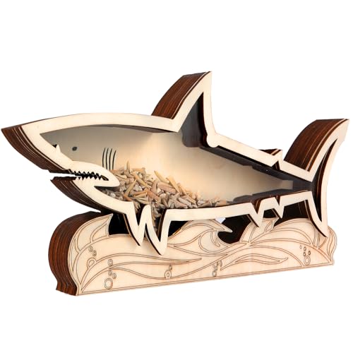 Shark Tooth Display Case 14 Inch Wooden – Large Shark Tooth Holder for Collectors, Shark Teeth Holder Case for Shark Tooth Display and Storage – Solid Wood Shark Tooth Collection Case
