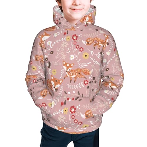 Beautiful Fox Kid Hoodies Boys Sweatshirts Girls Pullover with Pocket3