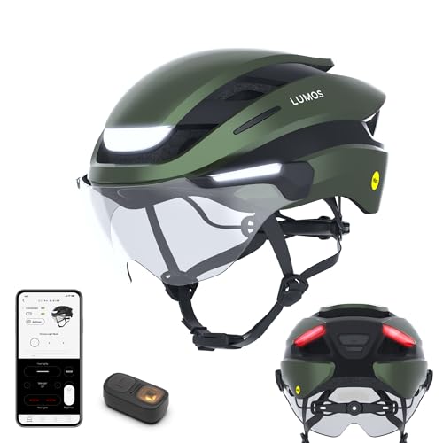 Image of Lumos Ultra E-Bike Smart Helmet | NTA 8776 Certified | Front & Rear LED Lights | Retractable Face Shield | App Controlled | EBike, Scooter, Cycling, Bicycle | Adults, Men Women