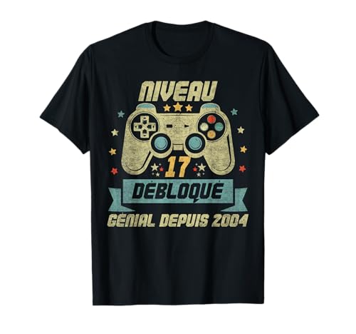 17 ans Anniversaire Garçon Cadeau Ado Geek Jeux Video Gamer T-Shirt