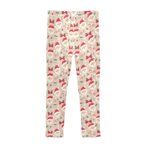 Girls Printed Leggings Yoga Pants Christmas Santa Claus Candy for Kids in 4t to 10 Years, 4T2
