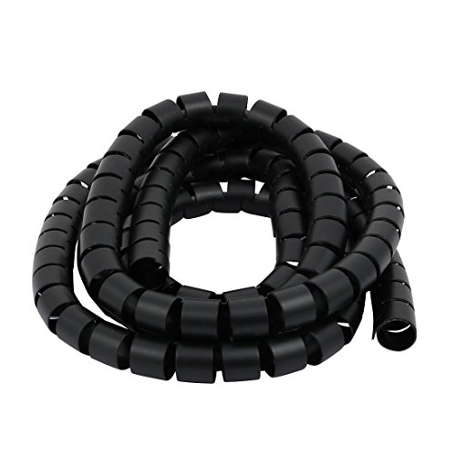 Aexit Filo avvolgente a spirale flessibile con cavo a diaframma da 25 mm, ner-o, 2,5 metri, con clip ID: 537986