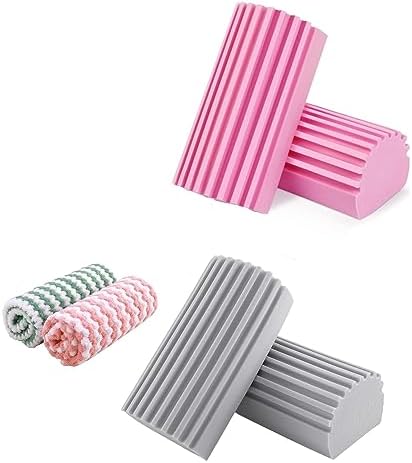 Damp Duster, Reusable Dust Cleaning Sponge,Blind Cleaner Duster Tool,Duster for Cleaning Washable,2023 Kitchen Gadgets,Microfiber Cleaning Cloth Cleaning Supplies Household Essentials (4Pcs)