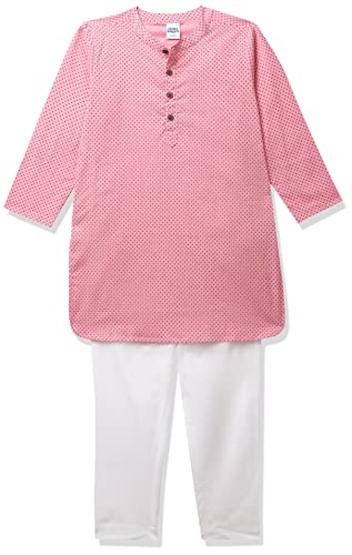 Image of Amazon Brand - Jam & Honey Regular Boys Kurta Sets PJ-SLUB Lt Pink 4-5 Years