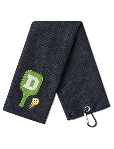 CybGene Embroidered Pickleball Towel, Funny Gift for Pickleball Lovers, 16"x 24" Microfiber Towel, Initial D