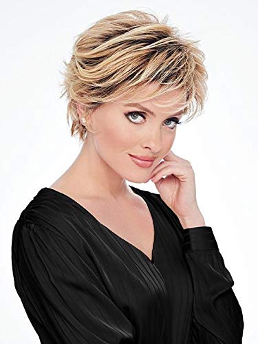 Flirty Flip Wig Color R11S Glazed Mocha - 4.75" Short Razor-Cut Layers Wispy Lengths Frame Face Tru2Life 100% Heat Friendly Synthetic Breathable Cap Toni Salon