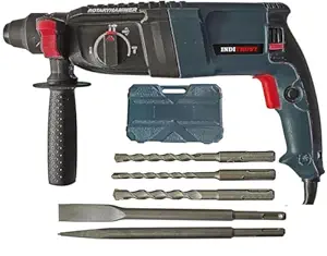 Inditrust New 1250W 26mm hammer drill with SDS drill bits and chisels (BLUE)