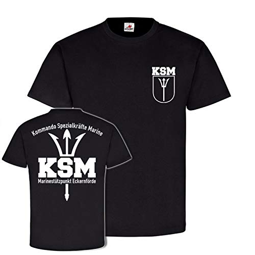 T-shirt manches longues trident infanterie Marine noir vêtement militaire