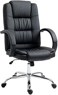 Vinsetto High Back Executive Office Chair, PU Leather Swivel Chair with Padded Armrests, Adjustable Height, Tilt Function, Black
