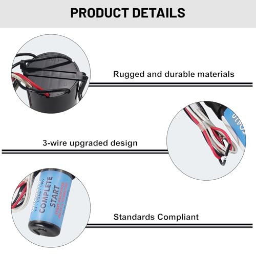 Kit de arranque duro 3 en 1 URCO410 compatible con refrigeradores y congeladores 115VAC para compresor de arranque (3 unidades) miniatura 4