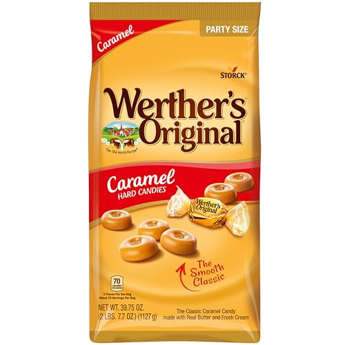 Original Caramel Hard Candy, 2.4LB Bulk Pack of Carmels Candy,