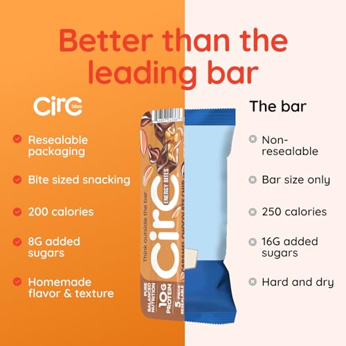 CirC Energy Bites - 12 Pack Chocolate Brownie Gluten Free Protein Balls - 10g Protein, Whole Grains, Nuts & Fruit - Portable Healthy Snacks for Adults & Kids, 5 Piece Resealable Packs — view 6