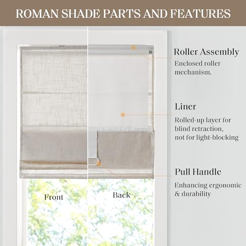 image for Madison Park Kyler Cordless Roman Shades - Single Panel, Lightweight L
