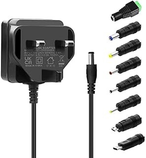 Aclorol 5V 2A Power Supply Adapter 5V DC Charger AC 100-240V to DC 5Volt 2000mA 1.5A 1A 10W Universal Converter Transformer for 5V LED Strip Router Audio/Video Security Camera with 8 DC Adapter Plugs