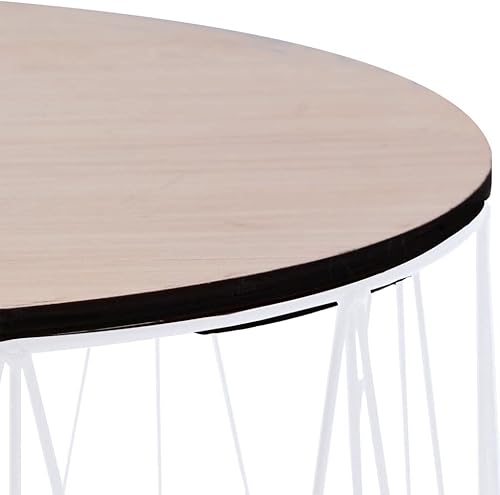 Miniatura 40 de 1 mesa auxiliar con marco de metal, mesa auxiliar blanca para sala de estar, hogar, oficina, 18.5 x 22.4 pulgadas Blanco,Negro