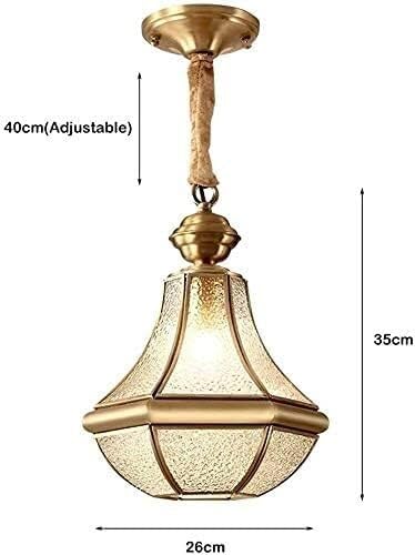 Abat-jour en verre américain et suspension dorée ajustable - 6
