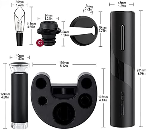 AIKARO Electric Wine Bottle Opener Automatic Electronic Corkscrew, Battery Operated (Set with Base)