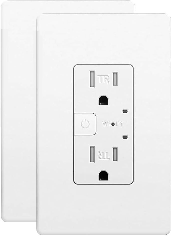 15A Matter Smart Outlet, Google Home, Alexa, SmartThings, 2.4G Only, 2 PK | App & Voice Control, No Bridge, Works with Apple Home, 100% Privacy, White