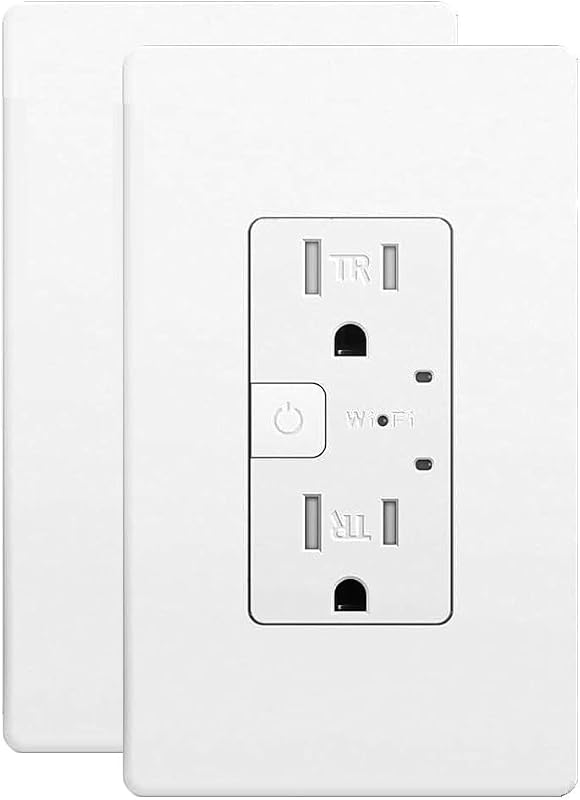 15A Matter Smart Outlet, Google Home, Alexa, SmartThings, 2.4G Only, 2 PK | App & Voice Control, No Bridge, Works with Apple Home, 100% Privacy, White