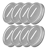 CHICTRY 8Pcs Coin Slot Bank Lid Inserts Stainless Steel Polished Rust Resistant Mason Jar Canning Ja