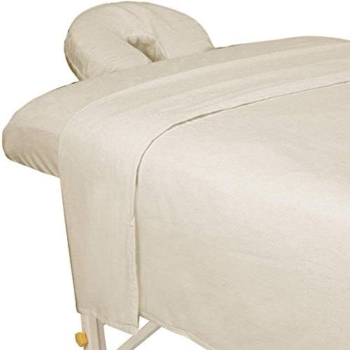 ForPro Premium Flannel 3-Piece Massage Sheet Set, Natural