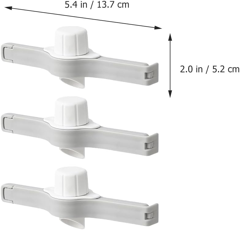 Food Bag Sealing Clips with Pour Spout Nozzle 3-Pack 5.39X2.04X1.37 Inch Strong Pp Material Fresh Closure Clips for Kitchen Storage Snacks Candy Chips
