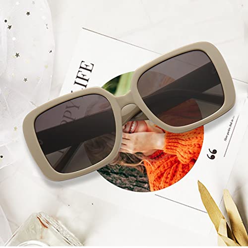 Outray Oversized Square Frame Sunglasses Womens Retro Shades Trendy UV400 Protection2