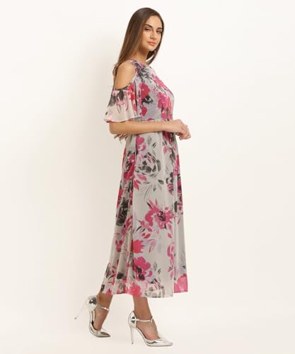 Robe longue évasée polyester femme gris S chic et décontractée - 4